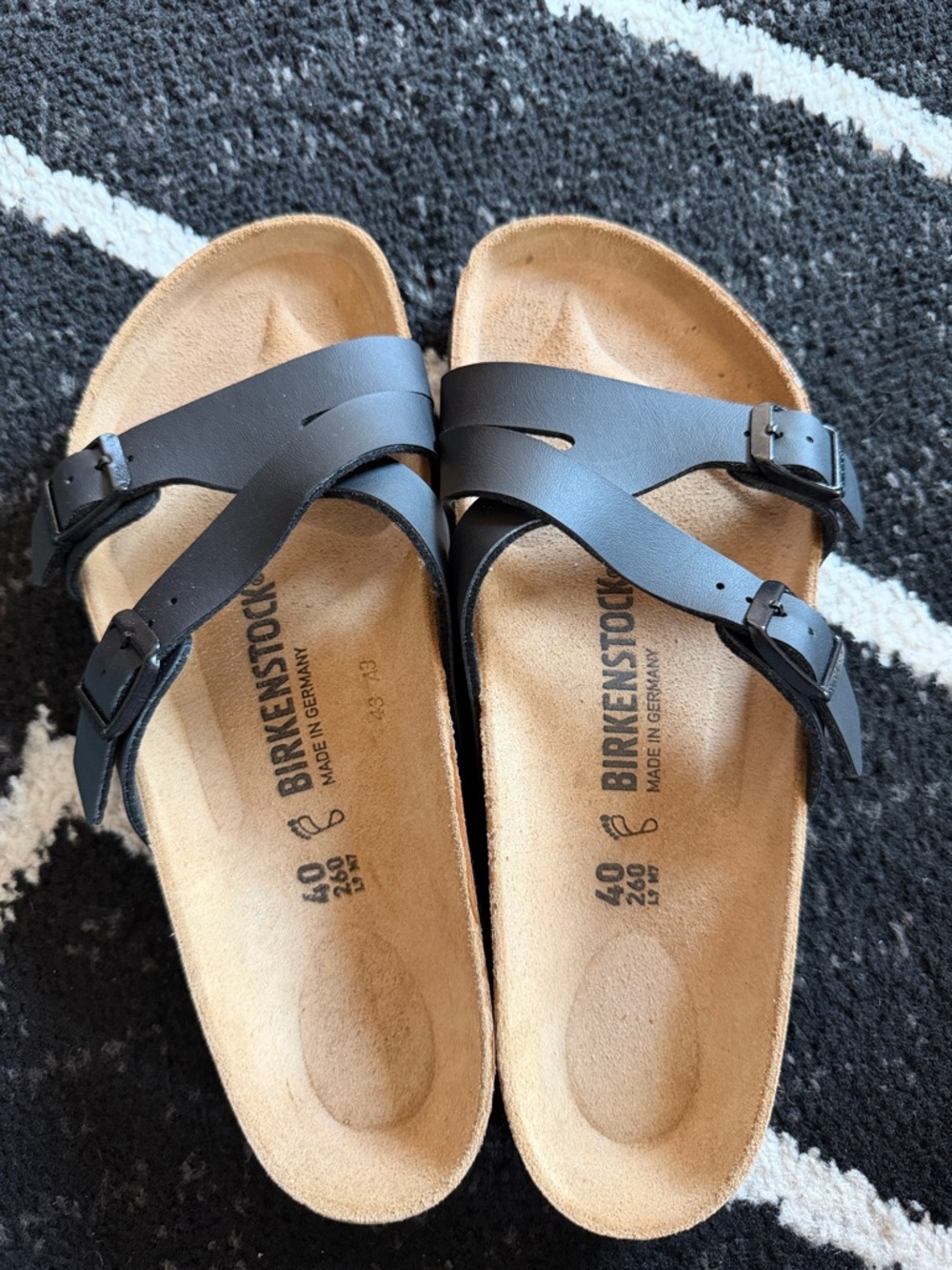 Birkenstock Women's Black Crossed Double-Strap Sandals 40